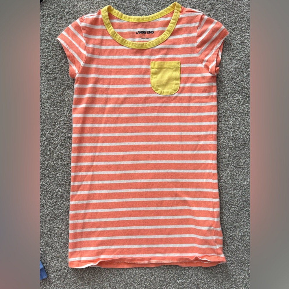 Land’s End Striped Orange & White Tee